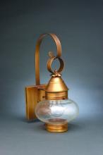 Northeast Lantern 2021-AC-MED-CSG - Onion Wall No Cage Antique Copper Medium Base Socket Clear Seedy Glass