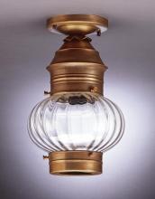 Northeast Lantern 2034-AC-MED-CSG - Onion Flush No Cage Antique Copper Medium Base Socket Clear Seedy Glass