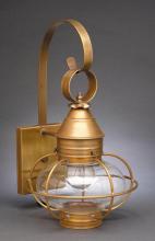 Northeast Lantern 2521-AB-MED-CSG - Caged Onion Wall Antique Brass Medium Base Socket Clear Seedy Glass