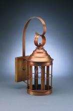 Northeast Lantern 3317-AC-MED-CLR-NS - Cone Top Wall Antique Copper Medium Base Socket Clear Glass Open Bottom No Scroll