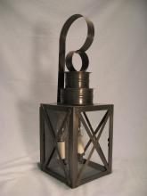 Northeast Lantern 5031-AC-LT2-CSG - Can Top X-Bars Wall Antique Copper 2 Candelabra Sockets Clear Seedy Glass