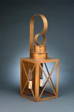 Northeast Lantern 5041-AC-CIM-CSG - Can Top X-Bars Wall Antique Copper Medium Base Socket With Chimney Clear Seedy Glass